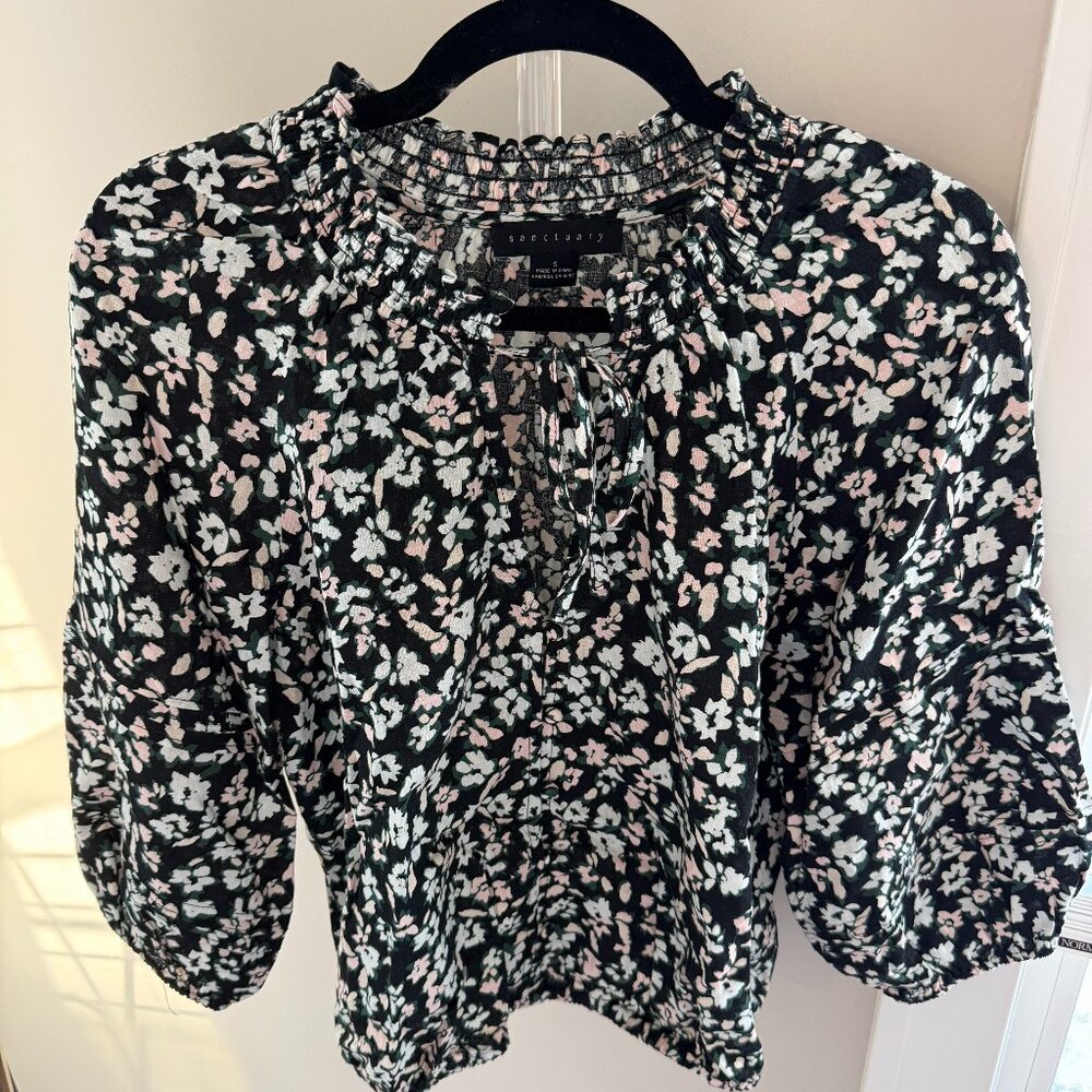 Sanctuary Black Floral Blouse